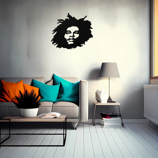 Bob Marley Metal Wall Art - Guitar Iconic Picture