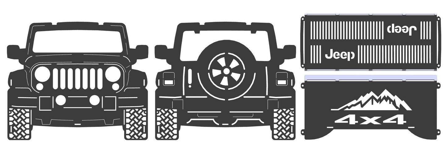 Fire Pit - 4 Sided Collapsible Jeep