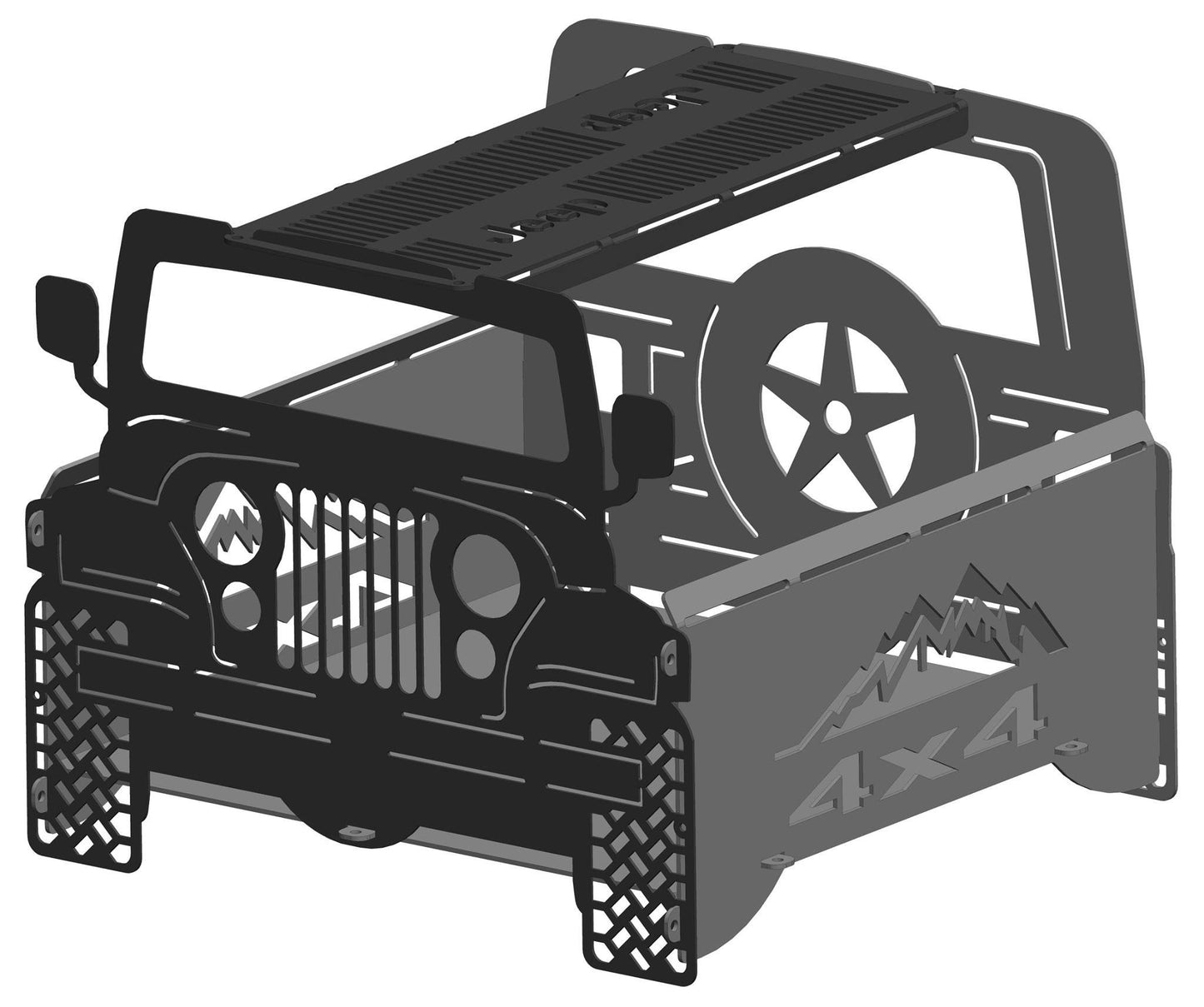 Fire Pit - 4 Sided Collapsible Jeep