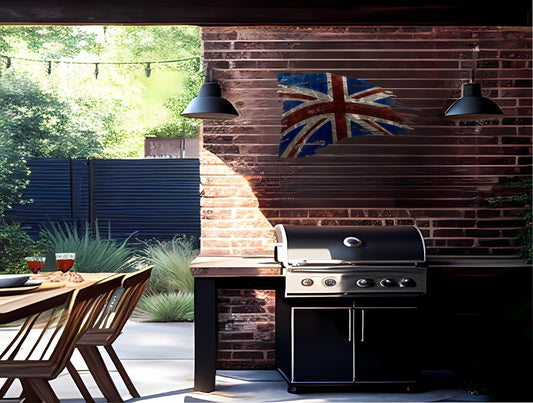 Tattered British Metal Flag - Distressed Look for Patriotic Decor - Union Jack