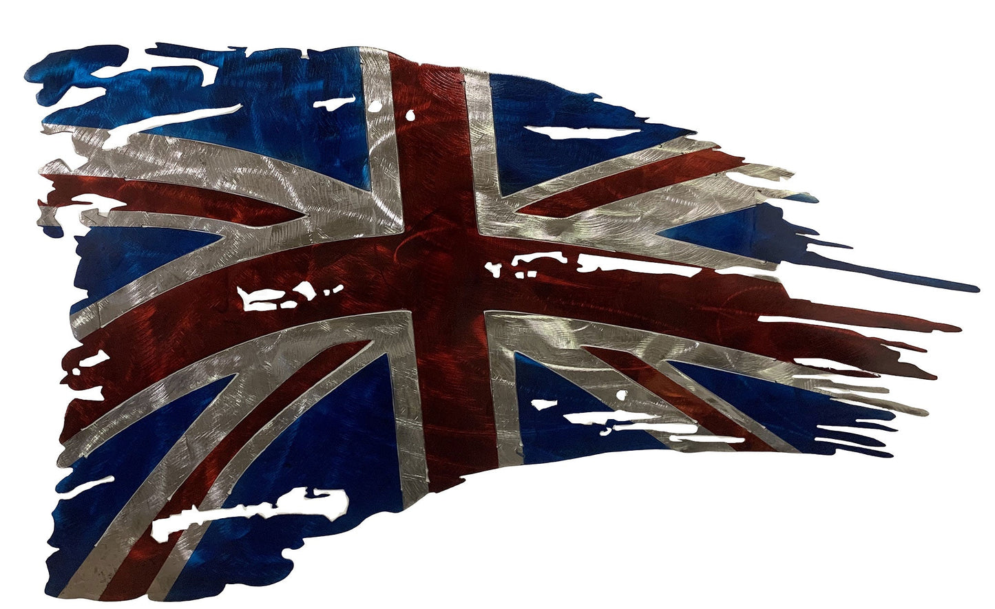 Tattered British Metal Flag - Distressed Look for Patriotic Decor - Union Jack